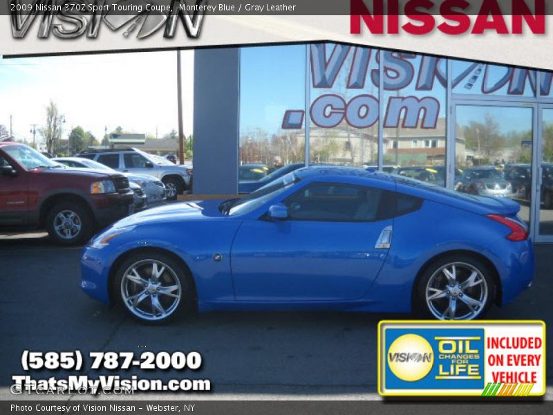 Monterey Blue / Gray Leather 2009 Nissan 370Z Sport Touring Coupe