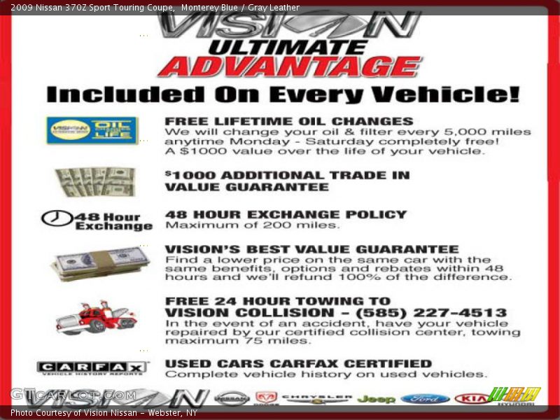 Monterey Blue / Gray Leather 2009 Nissan 370Z Sport Touring Coupe