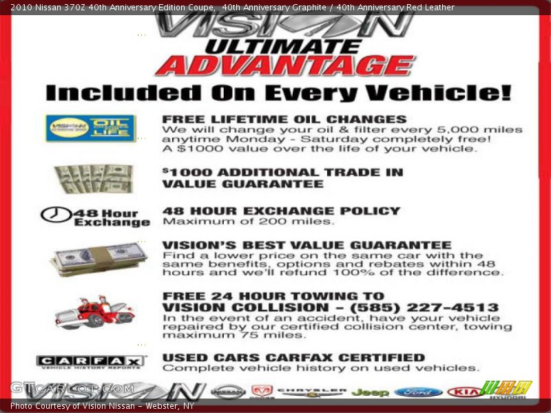 40th Anniversary Graphite / 40th Anniversary Red Leather 2010 Nissan 370Z 40th Anniversary Edition Coupe