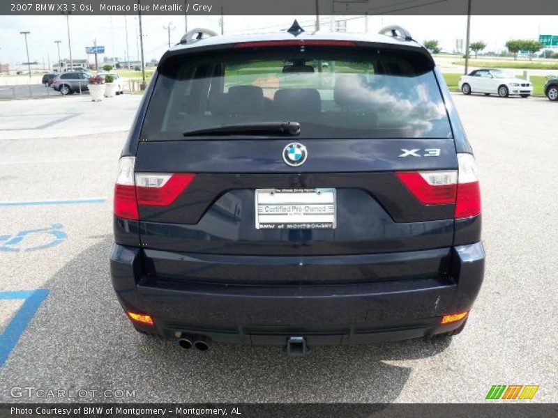 Monaco Blue Metallic / Grey 2007 BMW X3 3.0si