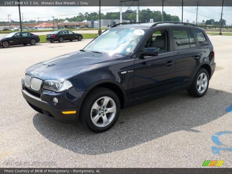 Monaco Blue Metallic / Grey 2007 BMW X3 3.0si