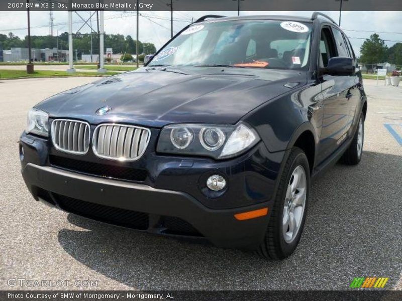 Monaco Blue Metallic / Grey 2007 BMW X3 3.0si