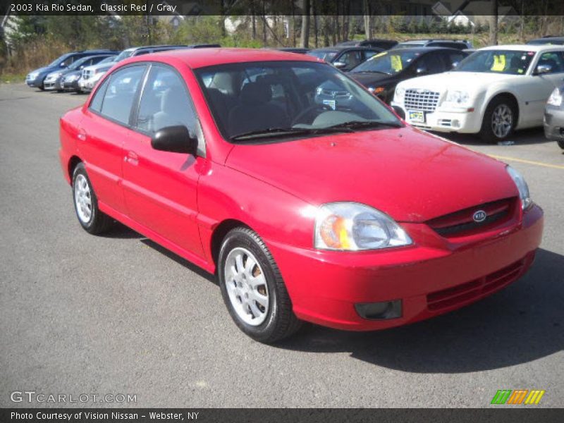 Classic Red / Gray 2003 Kia Rio Sedan