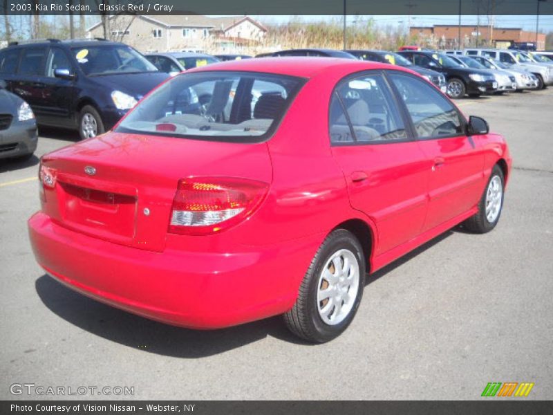 Classic Red / Gray 2003 Kia Rio Sedan