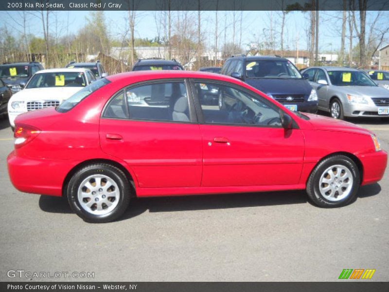 Classic Red / Gray 2003 Kia Rio Sedan