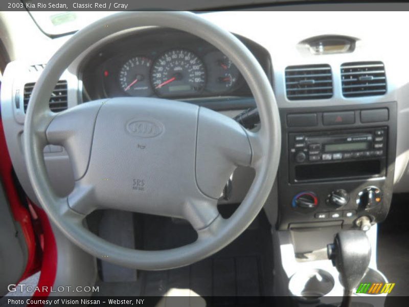 Classic Red / Gray 2003 Kia Rio Sedan