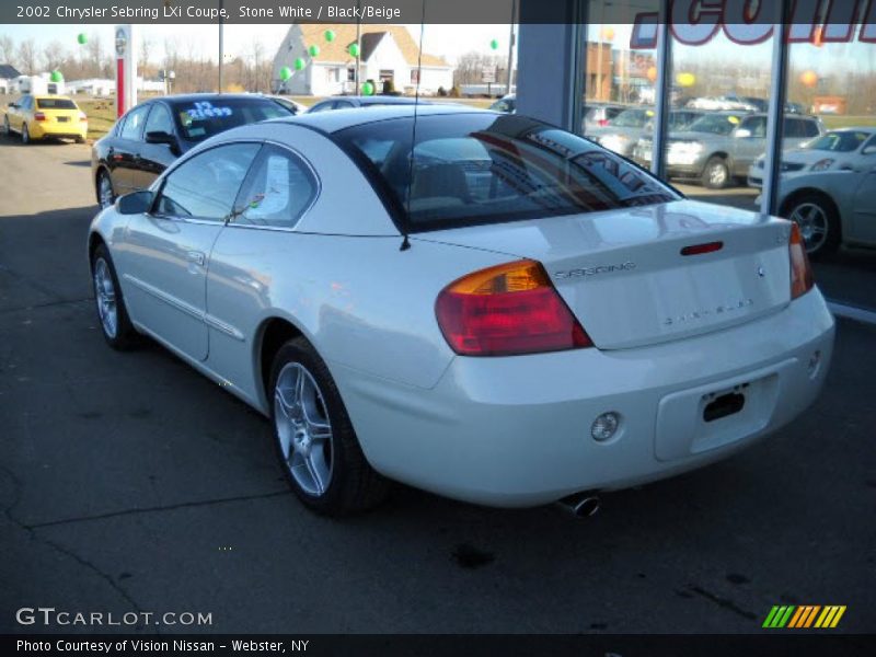 Stone White / Black/Beige 2002 Chrysler Sebring LXi Coupe