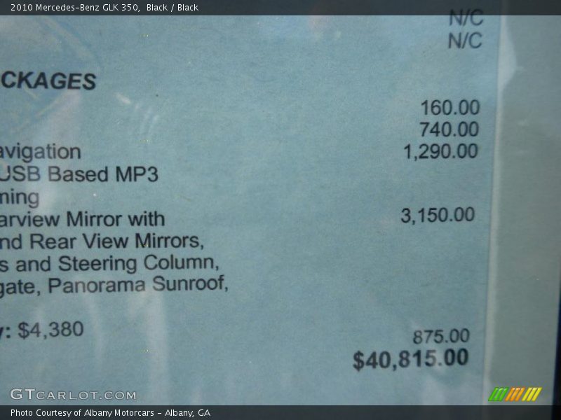 Black / Black 2010 Mercedes-Benz GLK 350