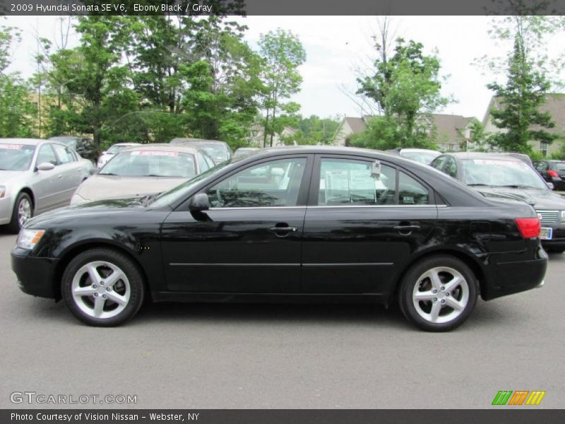 Ebony Black / Gray 2009 Hyundai Sonata SE V6