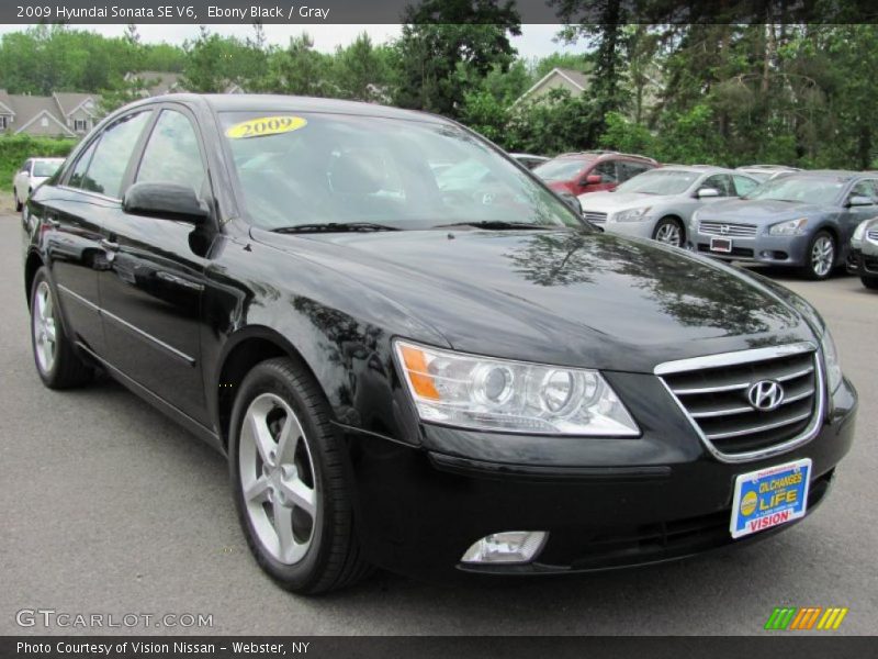 Ebony Black / Gray 2009 Hyundai Sonata SE V6