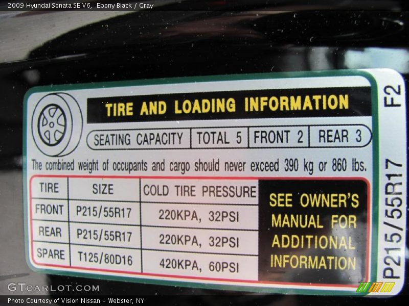 Ebony Black / Gray 2009 Hyundai Sonata SE V6