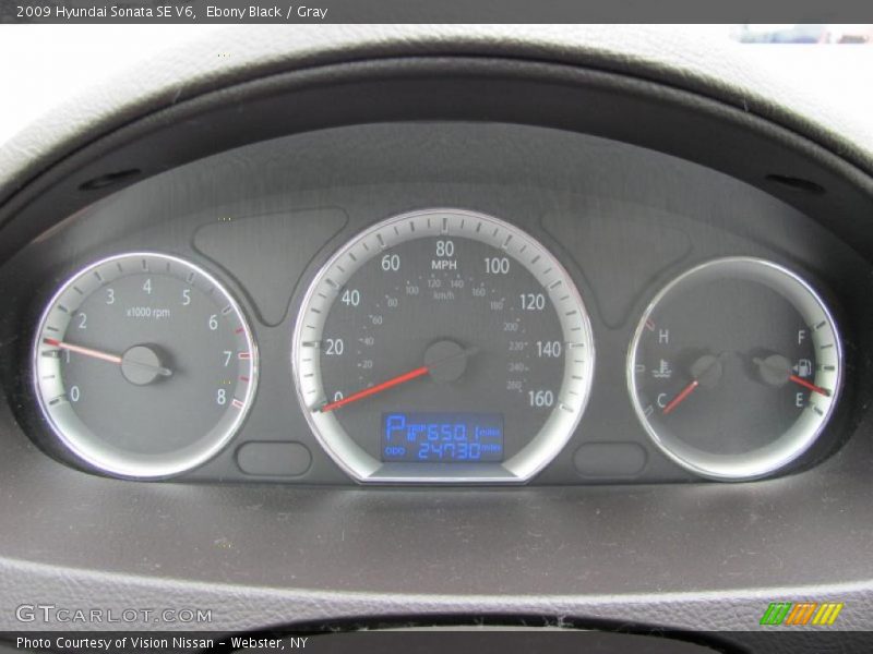 Ebony Black / Gray 2009 Hyundai Sonata SE V6