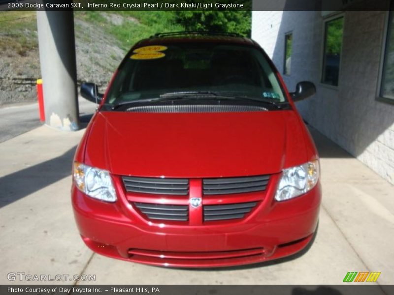 Inferno Red Crystal Pearl / Dark Khaki/Light Graystone 2006 Dodge Caravan SXT