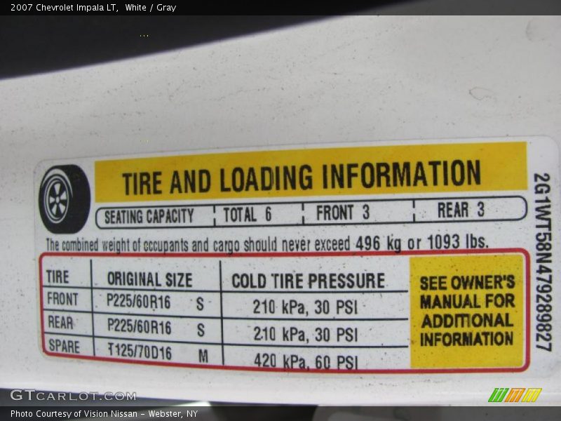 White / Gray 2007 Chevrolet Impala LT