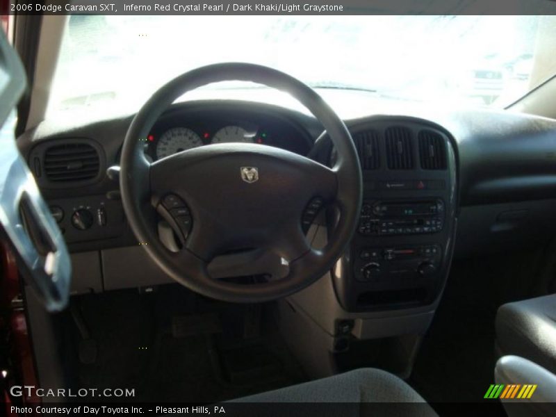 Inferno Red Crystal Pearl / Dark Khaki/Light Graystone 2006 Dodge Caravan SXT