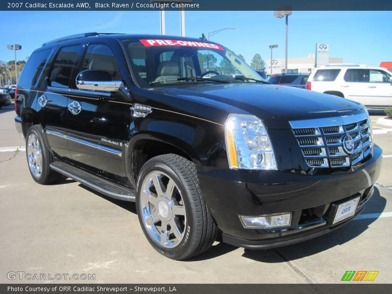 Black Raven / Cocoa/Light Cashmere 2007 Cadillac Escalade AWD