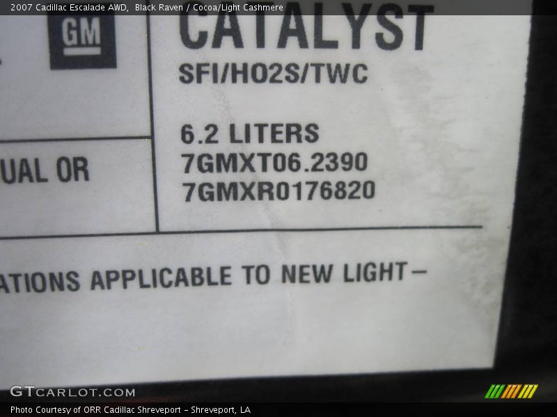 Black Raven / Cocoa/Light Cashmere 2007 Cadillac Escalade AWD