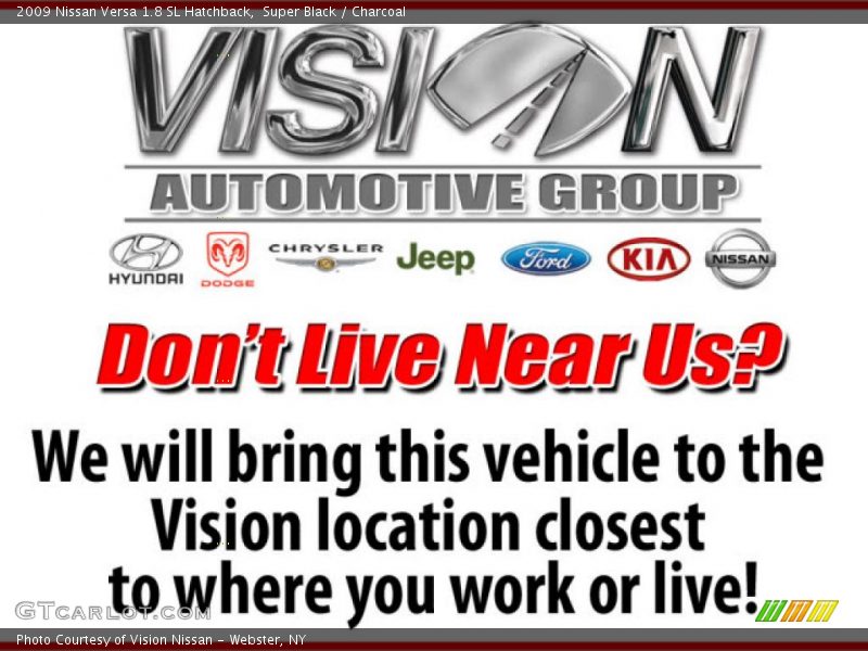 Super Black / Charcoal 2009 Nissan Versa 1.8 SL Hatchback