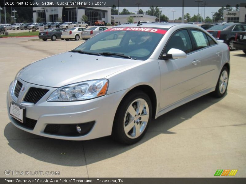 Quicksilver Metallic / Ebony 2010 Pontiac G6 GT Sedan