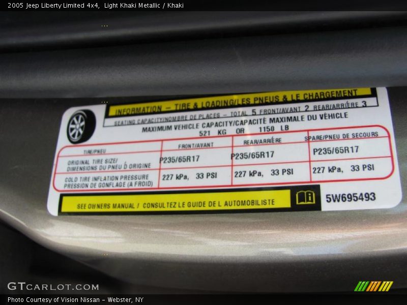 Light Khaki Metallic / Khaki 2005 Jeep Liberty Limited 4x4