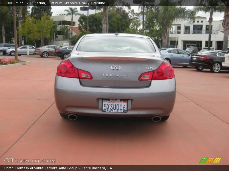 Platinum Graphite Gray / Graphite 2008 Infiniti G 35 Sedan