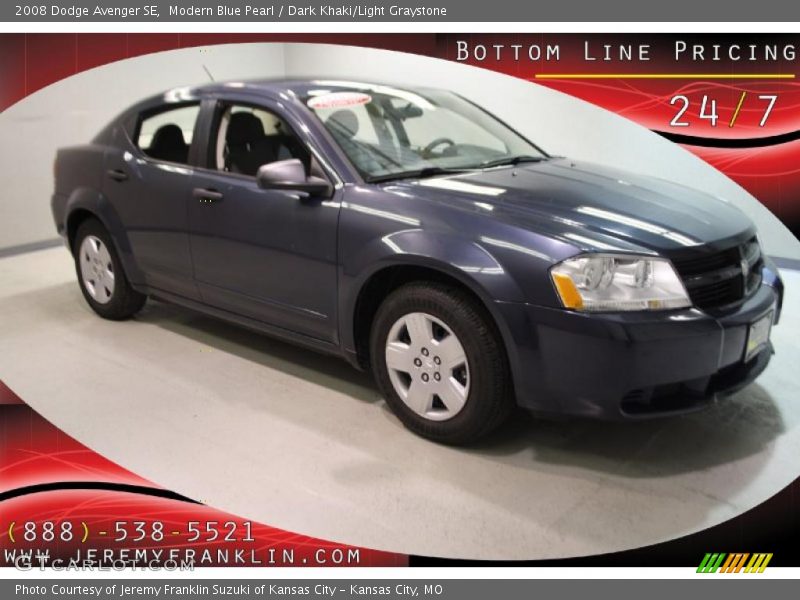 Modern Blue Pearl / Dark Khaki/Light Graystone 2008 Dodge Avenger SE