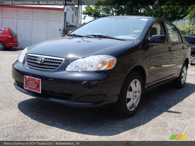 Black Sand Pearl / Beige 2008 Toyota Corolla LE