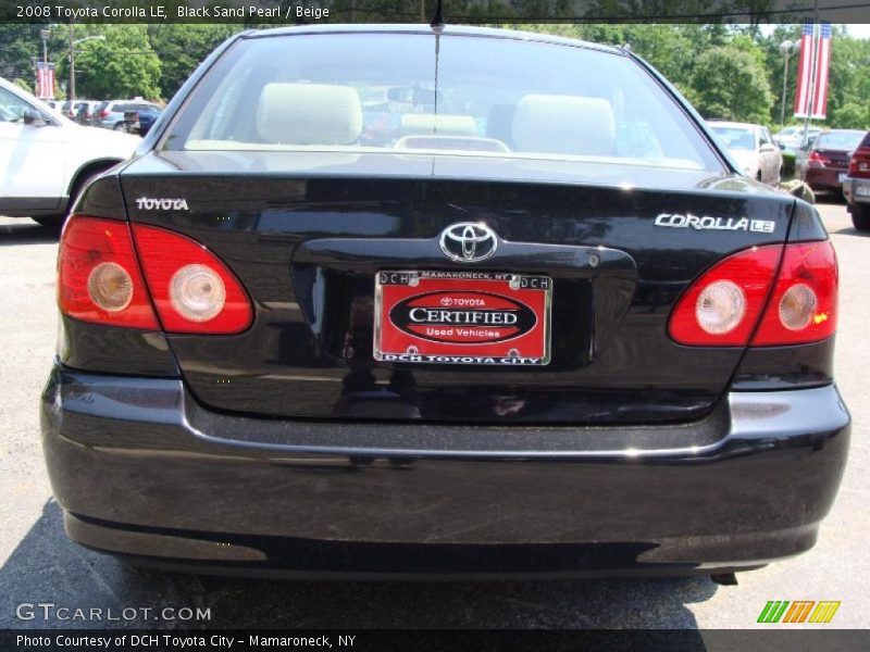 Black Sand Pearl / Beige 2008 Toyota Corolla LE