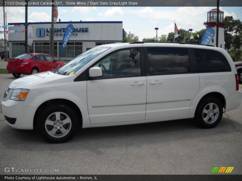 Stone White / Dark Slate Gray/Light Shale 2010 Dodge Grand Caravan SXT