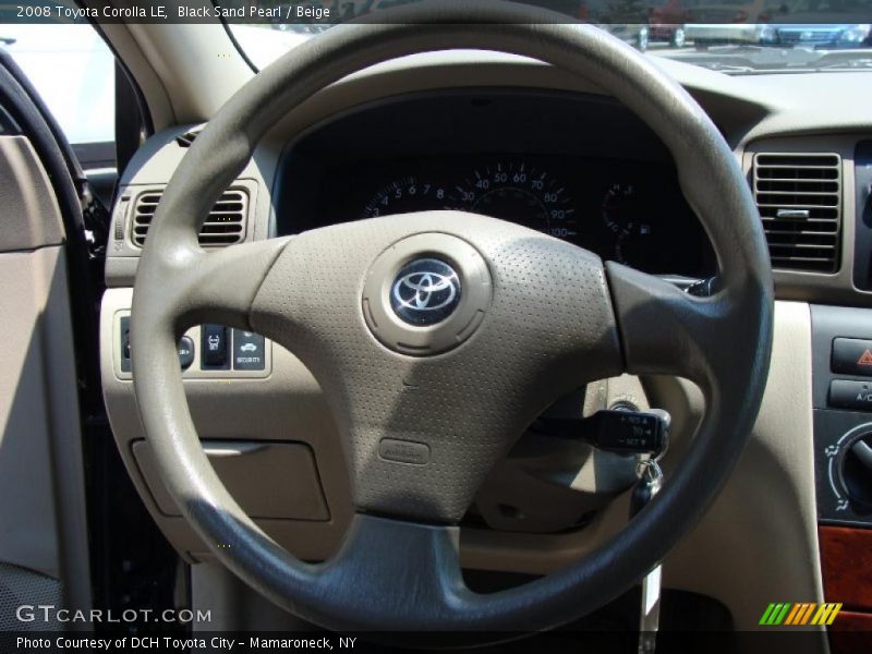 Black Sand Pearl / Beige 2008 Toyota Corolla LE