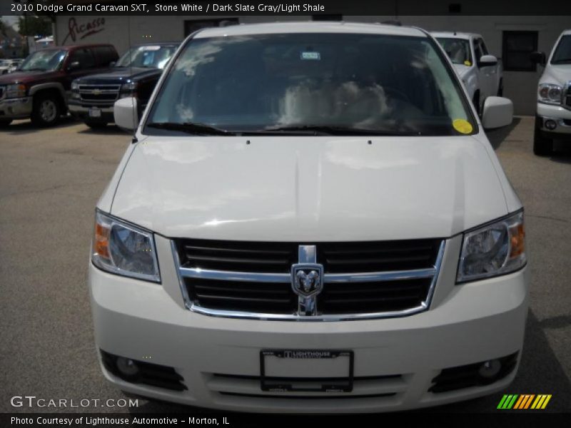 Stone White / Dark Slate Gray/Light Shale 2010 Dodge Grand Caravan SXT