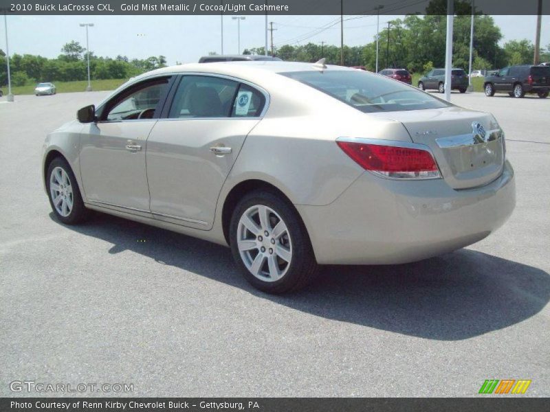 Gold Mist Metallic / Cocoa/Light Cashmere 2010 Buick LaCrosse CXL