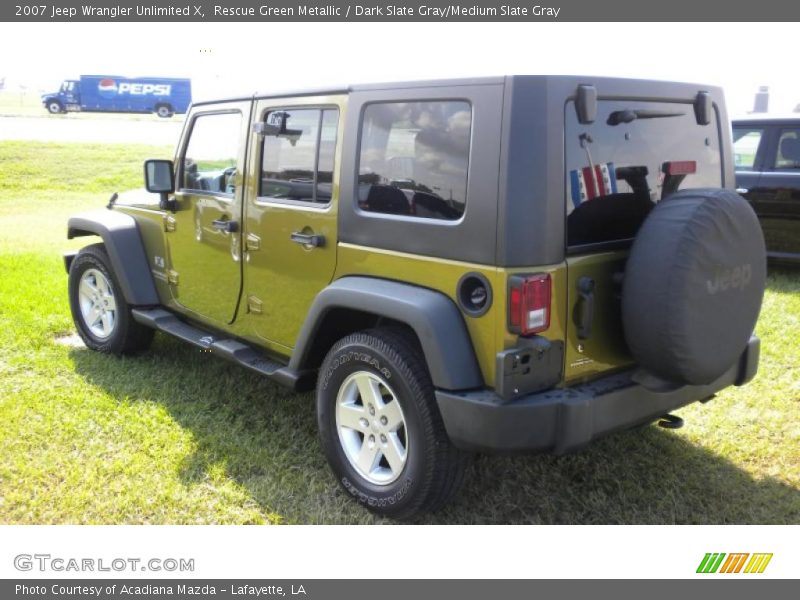 Rescue Green Metallic / Dark Slate Gray/Medium Slate Gray 2007 Jeep Wrangler Unlimited X