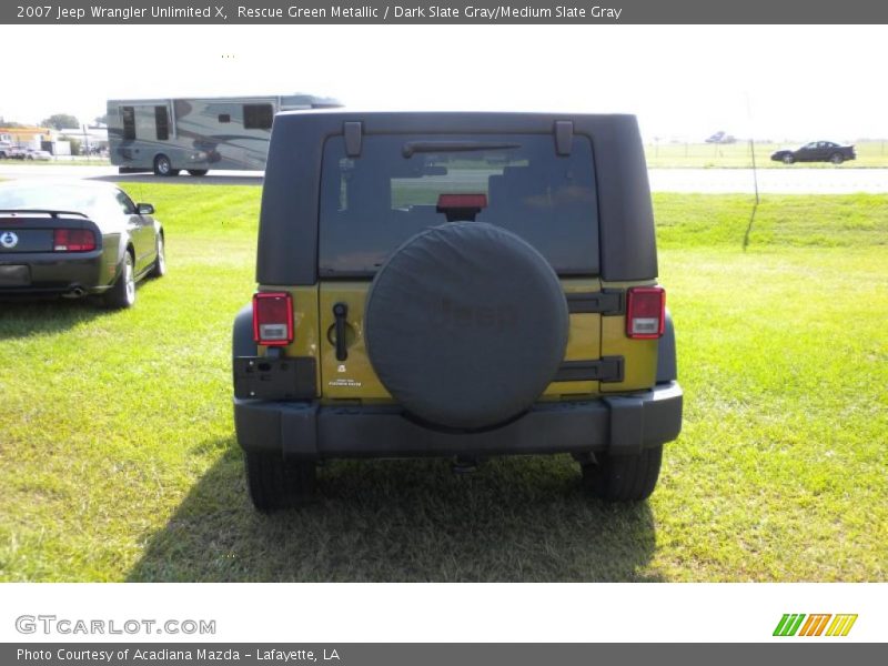 Rescue Green Metallic / Dark Slate Gray/Medium Slate Gray 2007 Jeep Wrangler Unlimited X