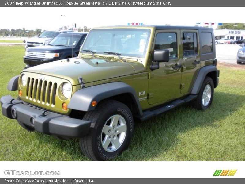 Rescue Green Metallic / Dark Slate Gray/Medium Slate Gray 2007 Jeep Wrangler Unlimited X