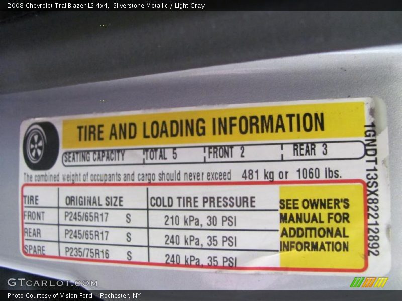 Silverstone Metallic / Light Gray 2008 Chevrolet TrailBlazer LS 4x4