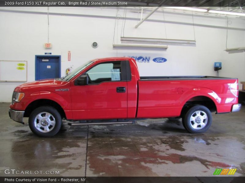 Bright Red / Stone/Medium Stone 2009 Ford F150 XLT Regular Cab