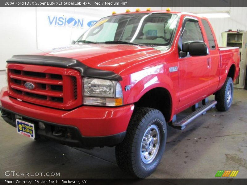 Red / Medium Flint 2004 Ford F350 Super Duty XLT SuperCab 4x4