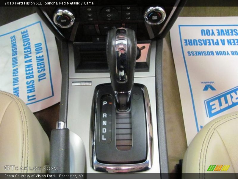 Sangria Red Metallic / Camel 2010 Ford Fusion SEL