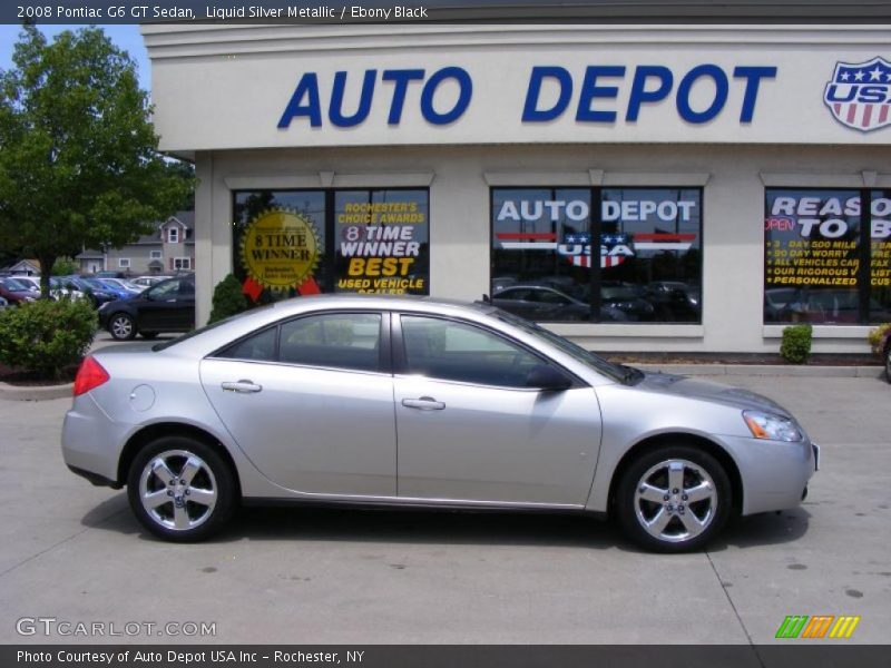 Liquid Silver Metallic / Ebony Black 2008 Pontiac G6 GT Sedan