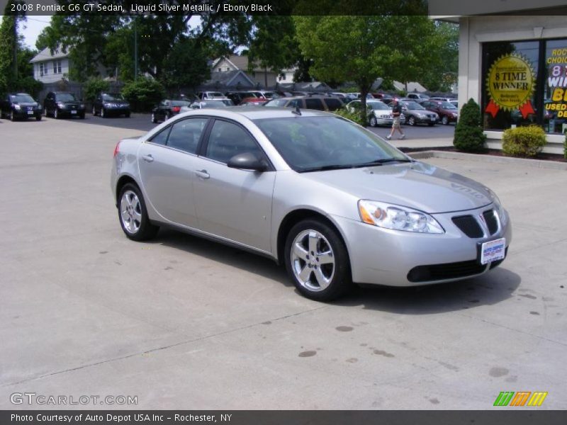 Liquid Silver Metallic / Ebony Black 2008 Pontiac G6 GT Sedan