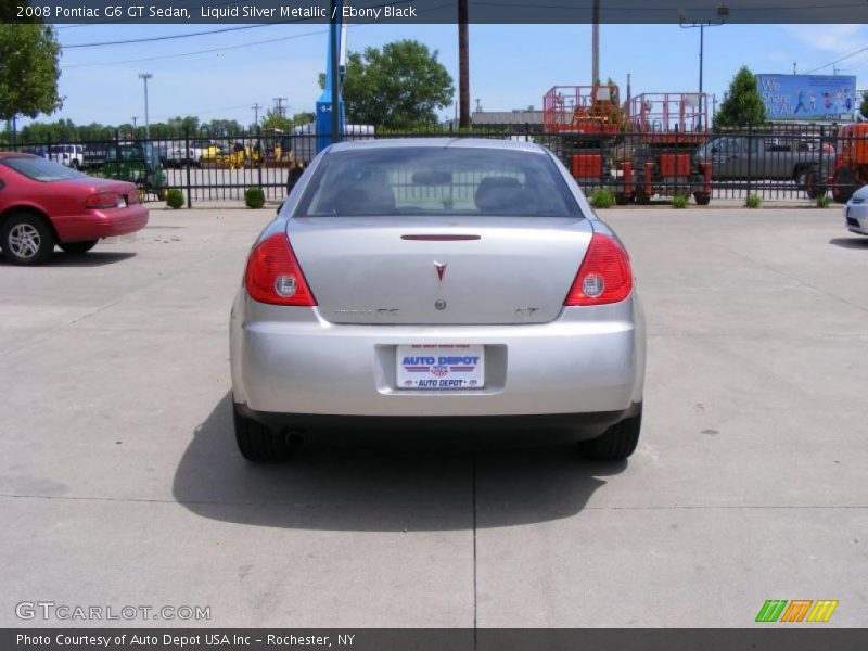 Liquid Silver Metallic / Ebony Black 2008 Pontiac G6 GT Sedan