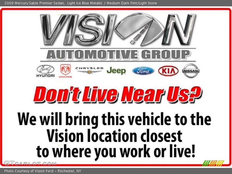Light Ice Blue Metallic / Medium Dark Flint/Light Stone 2009 Mercury Sable Premier Sedan