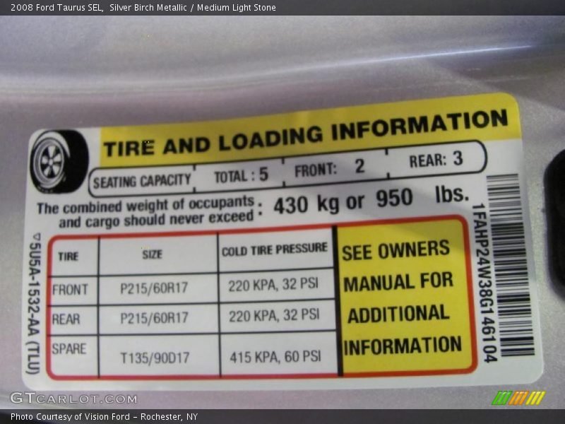 Silver Birch Metallic / Medium Light Stone 2008 Ford Taurus SEL