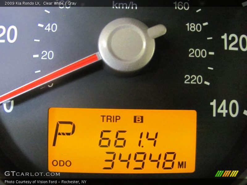 Clear White / Gray 2009 Kia Rondo LX