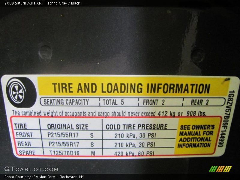 Techno Gray / Black 2009 Saturn Aura XR