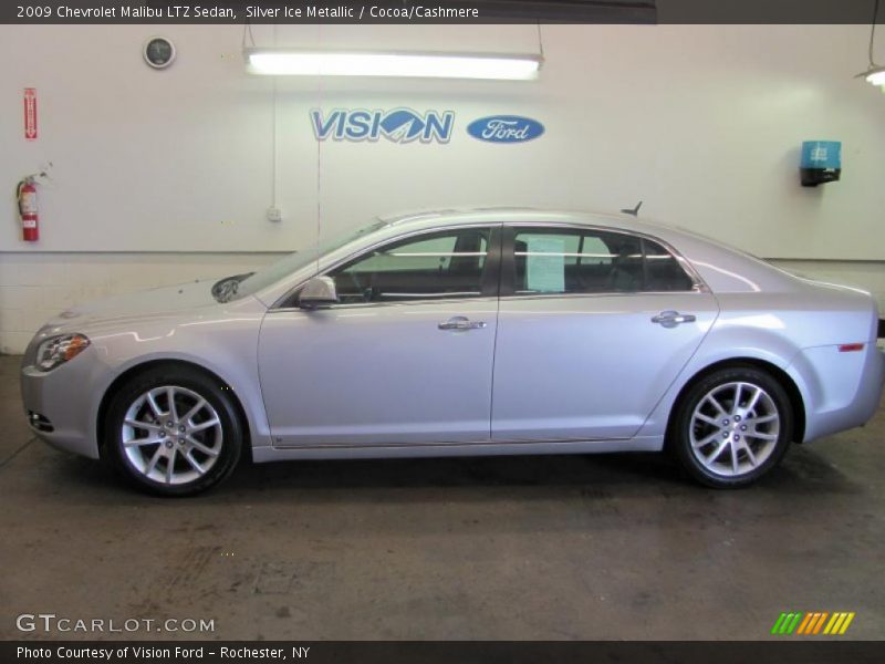 Silver Ice Metallic / Cocoa/Cashmere 2009 Chevrolet Malibu LTZ Sedan