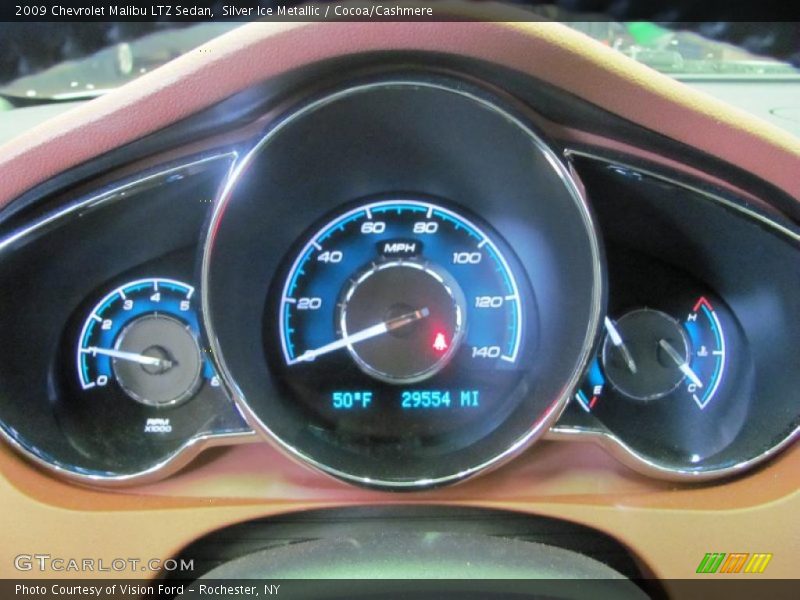 Silver Ice Metallic / Cocoa/Cashmere 2009 Chevrolet Malibu LTZ Sedan