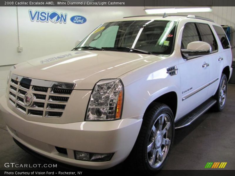 White Diamond / Cocoa/Light Cashmere 2008 Cadillac Escalade AWD