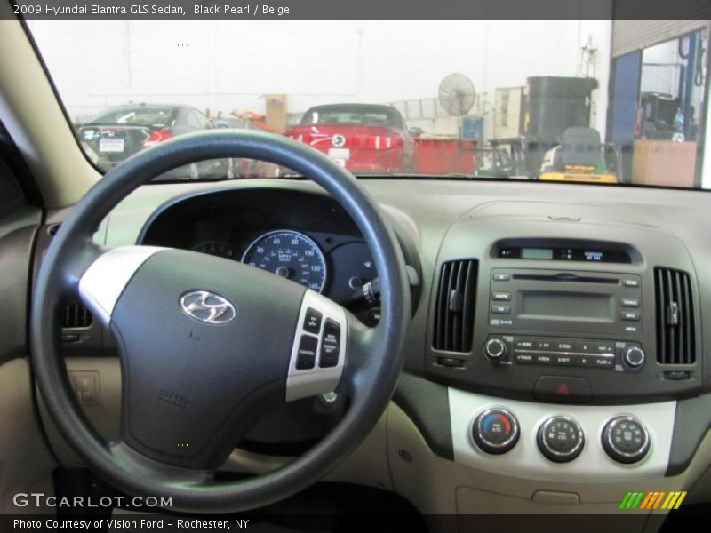 Black Pearl / Beige 2009 Hyundai Elantra GLS Sedan